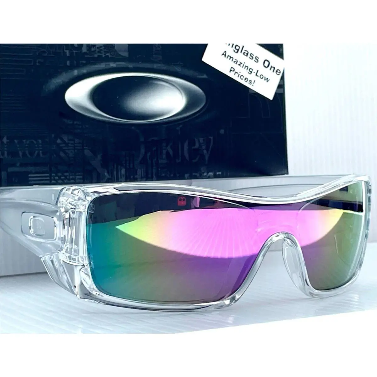 Batwolf Clear Silver Polarized Galaxy Violet Mirror Lens Sunglass 9101 by Oakley