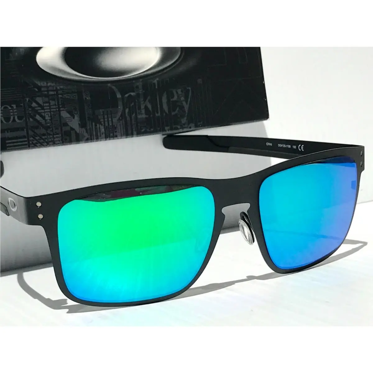 Oakley Holbrook Metal Matte Black Polarized Galaxy Jade Green Sunglass 4123