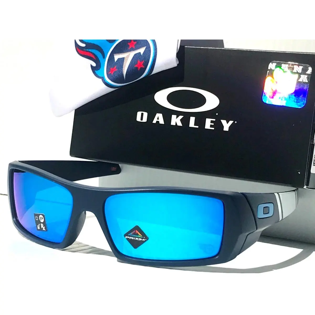 Nfl  Gascan Ten Titans Matte Navy Prizm Sapphire Lens Sunglass 9014-B2 by Oakley