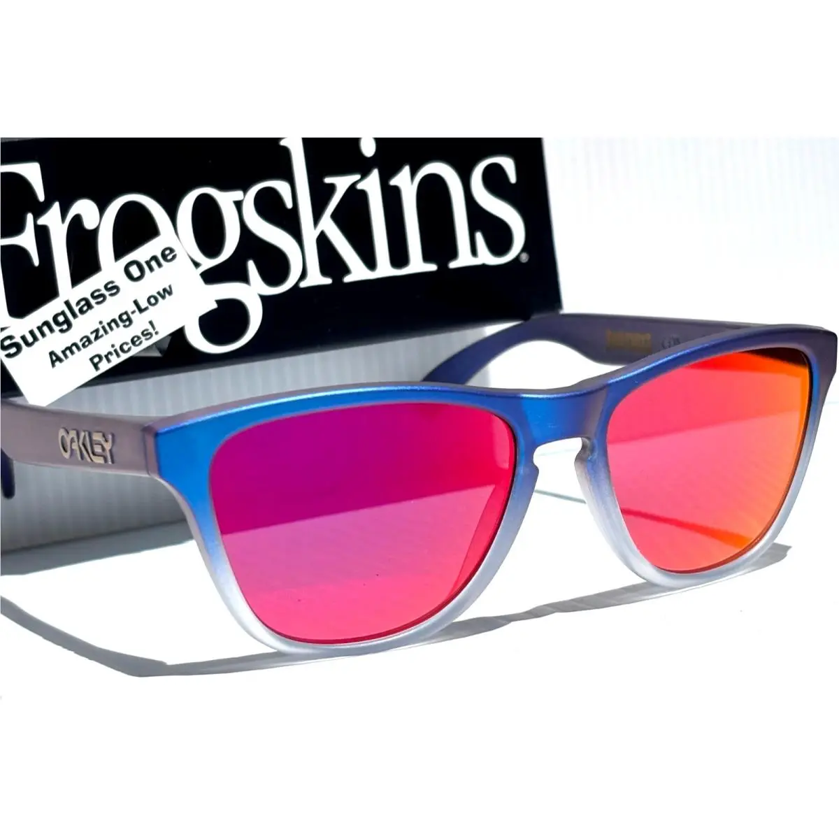 Frogskins XS Matte Blue Fade Polarized Galaxy Silver Sunglass J9006 by Oakley