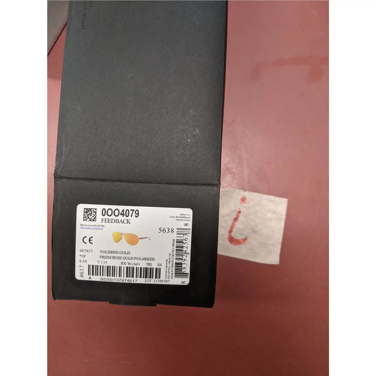 Oakley Sunglasses Feedback OO4079-37 Gold/rose Gold Polarized 59MM