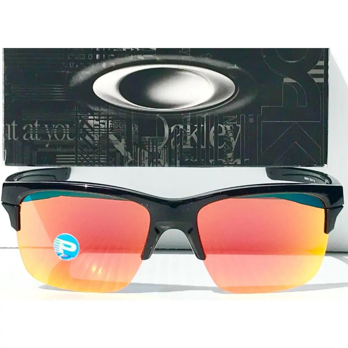 Oakley Thinlink in Black w Polarized Galaxy Ruby Sunglass 9316