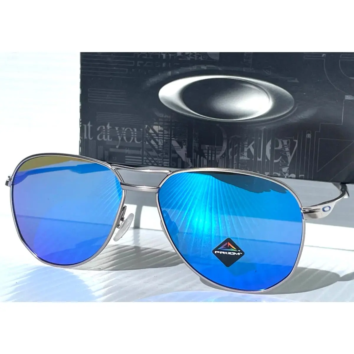 Contrail Satin Chrome Prizm Sapphire Lens Sunglass 4147-03 by Oakley