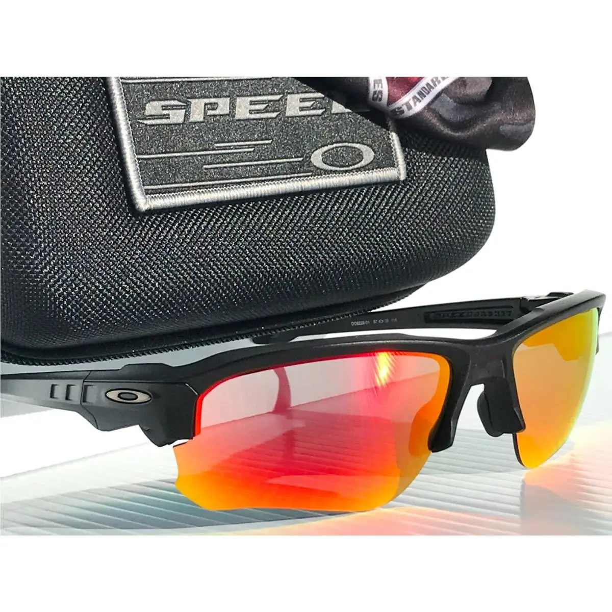 Oakley Speed Jacket Matte Black Polarized Galaxy Ruby Lens Sunglass 9228