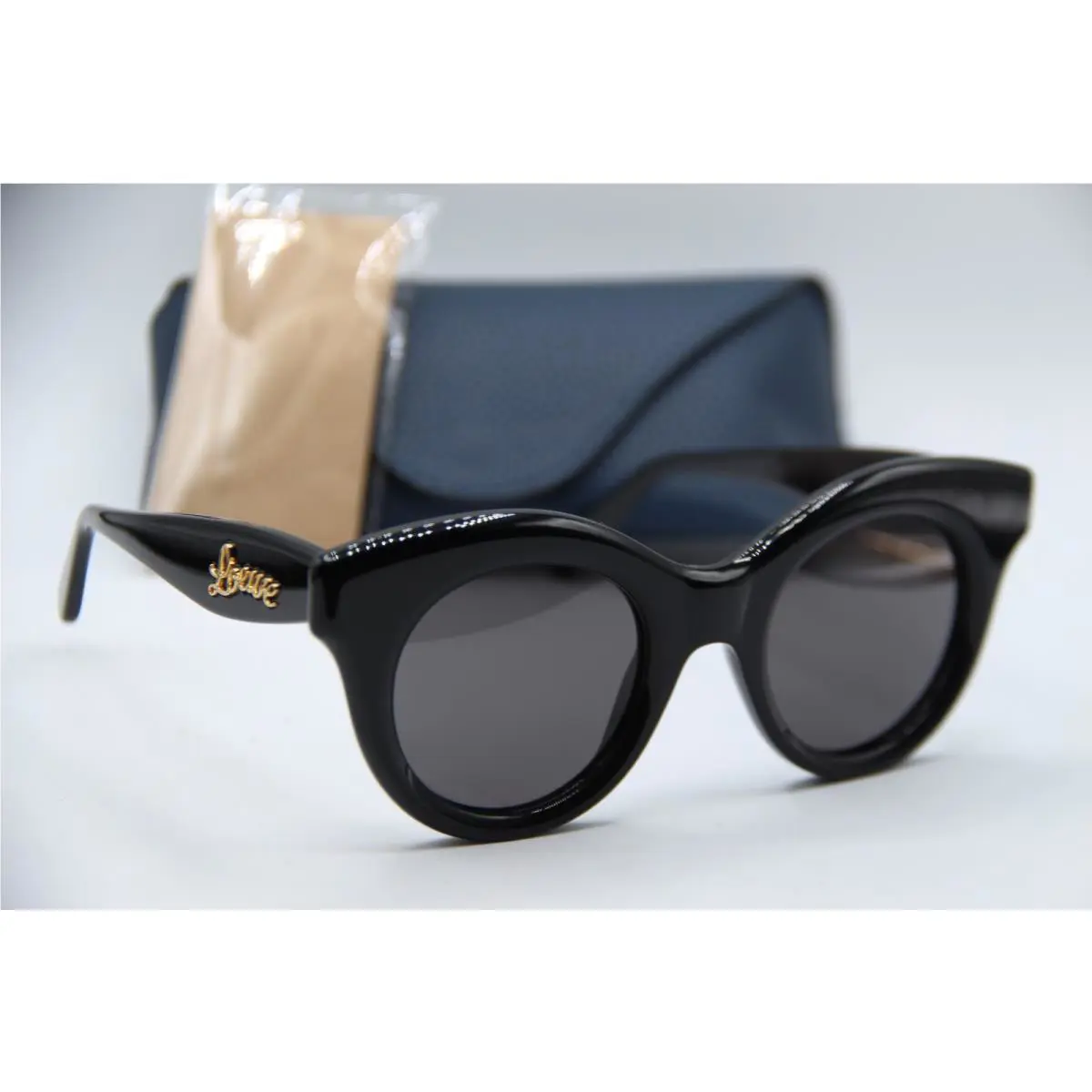 Loewe LW 40126I 01A Black Gold Frames Sunglasses 49-23