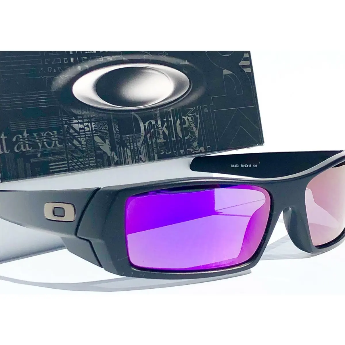 Oakley Gascan Matte Black Polarized Galaxy Purple Violet Sunglass 9014