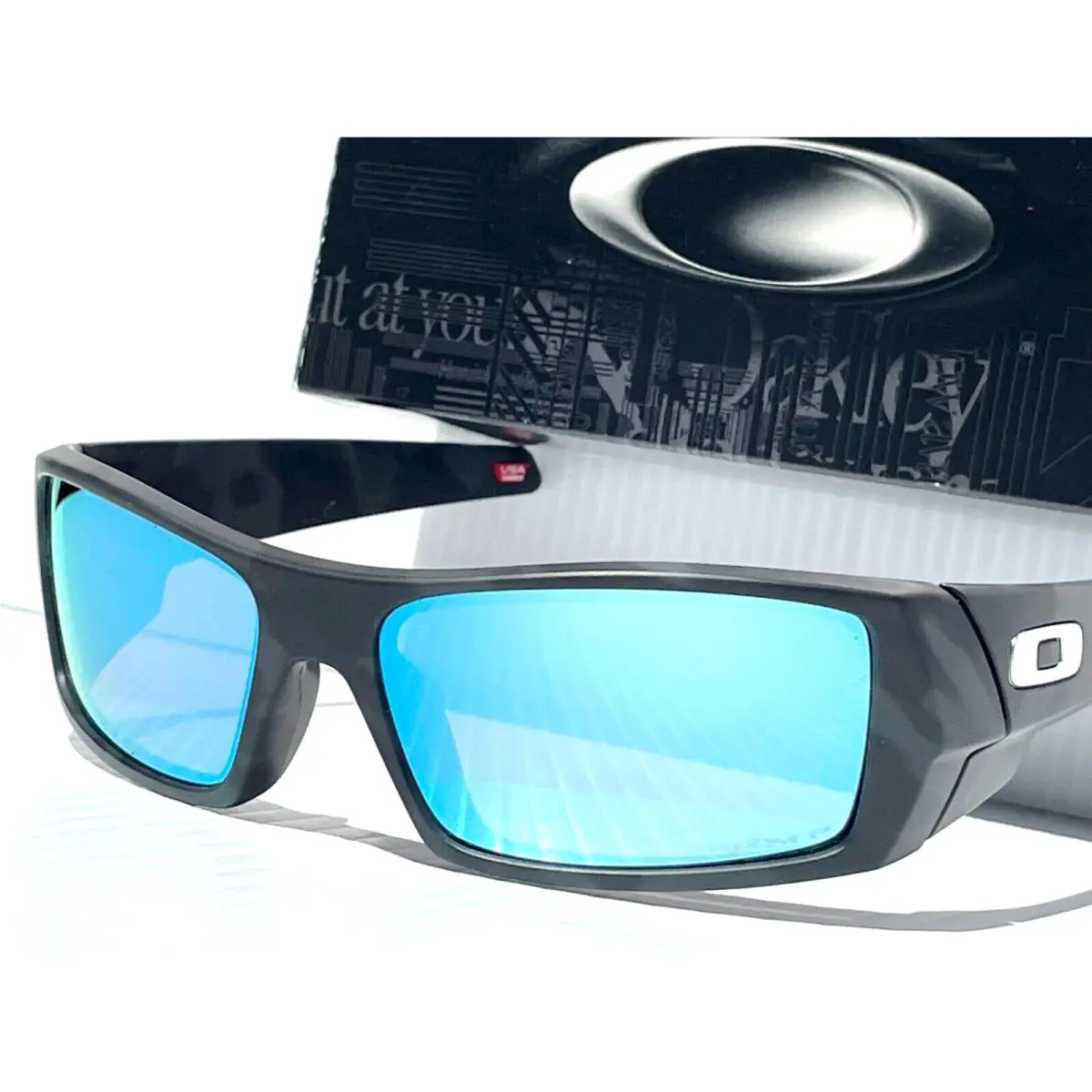 Gascan Matte Black Camo Prizm Polarized Deep Water Blue Sunglass 9014-81 by Oakley