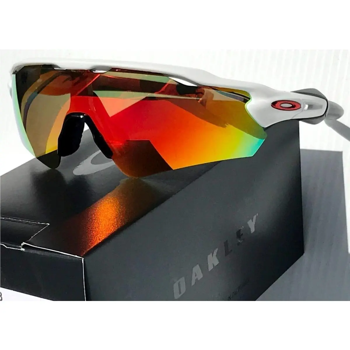 Oakley Radar EV Path White Shiny Polarized Galaxy Ruby Sunglass 9208