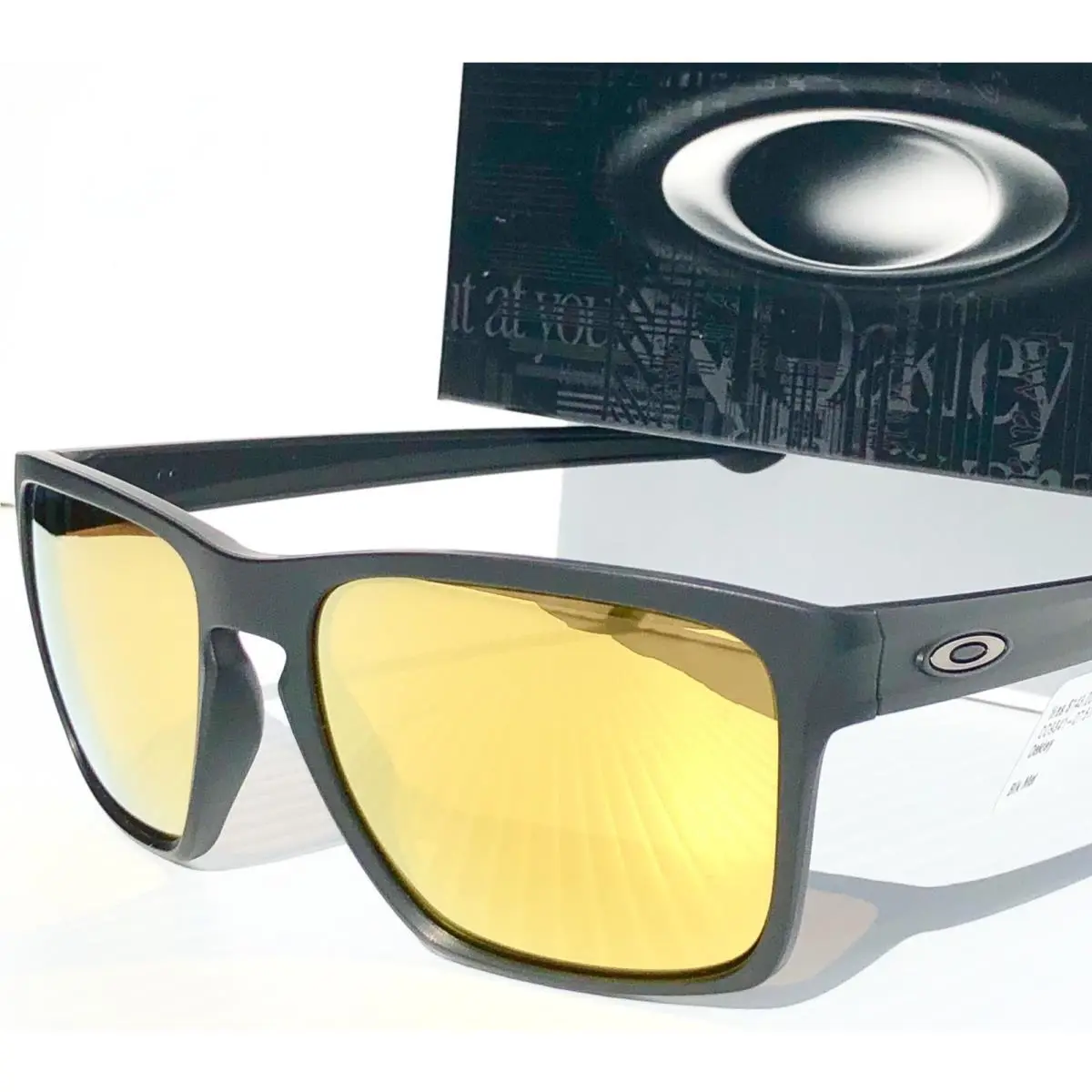 Oakley Sliver XL Matte Black Polarized Galaxy Gold Fire Lens Sunglass 9341