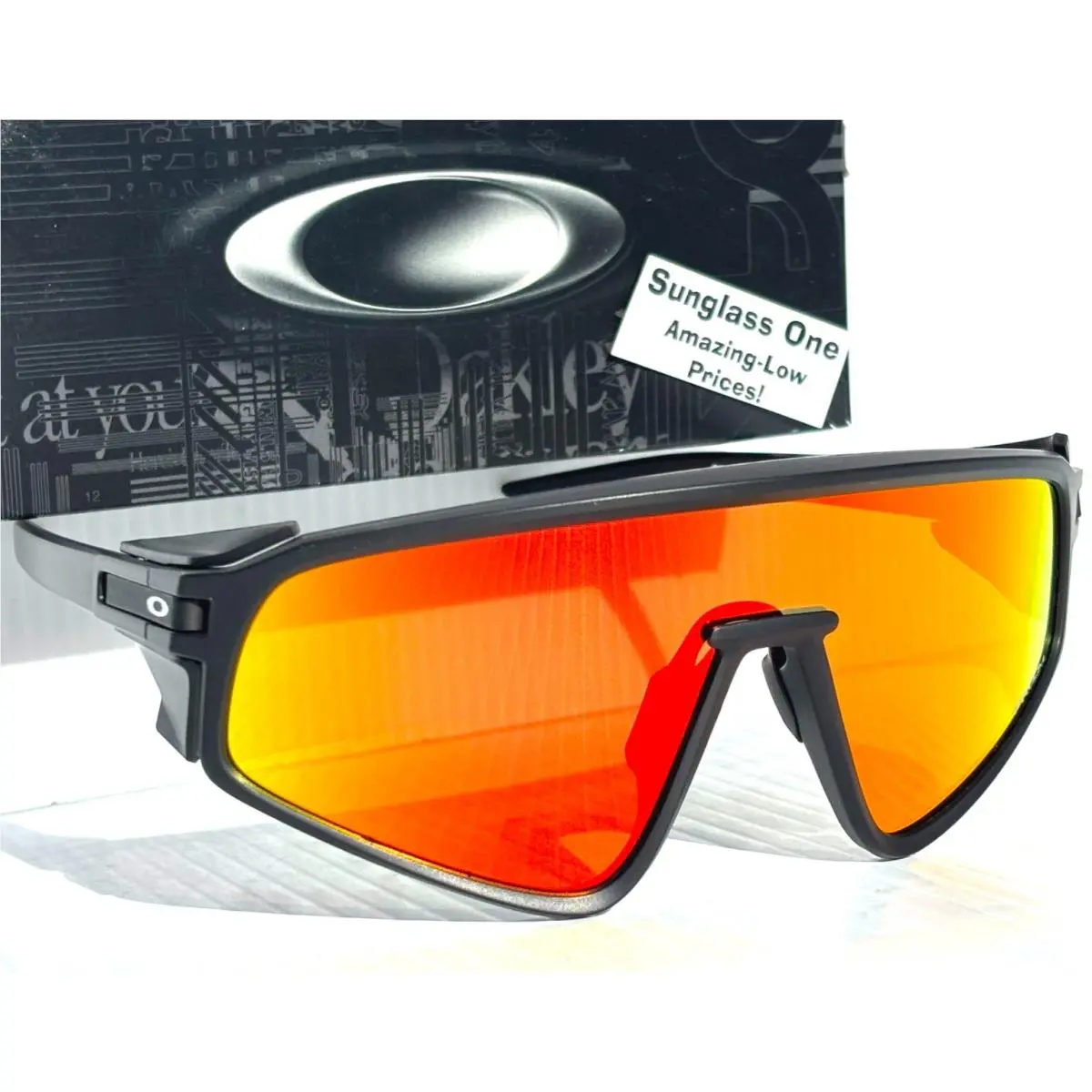 Oakley Latch Panel Matte Black Prizm Ruby Lens Sunglass 9404-16