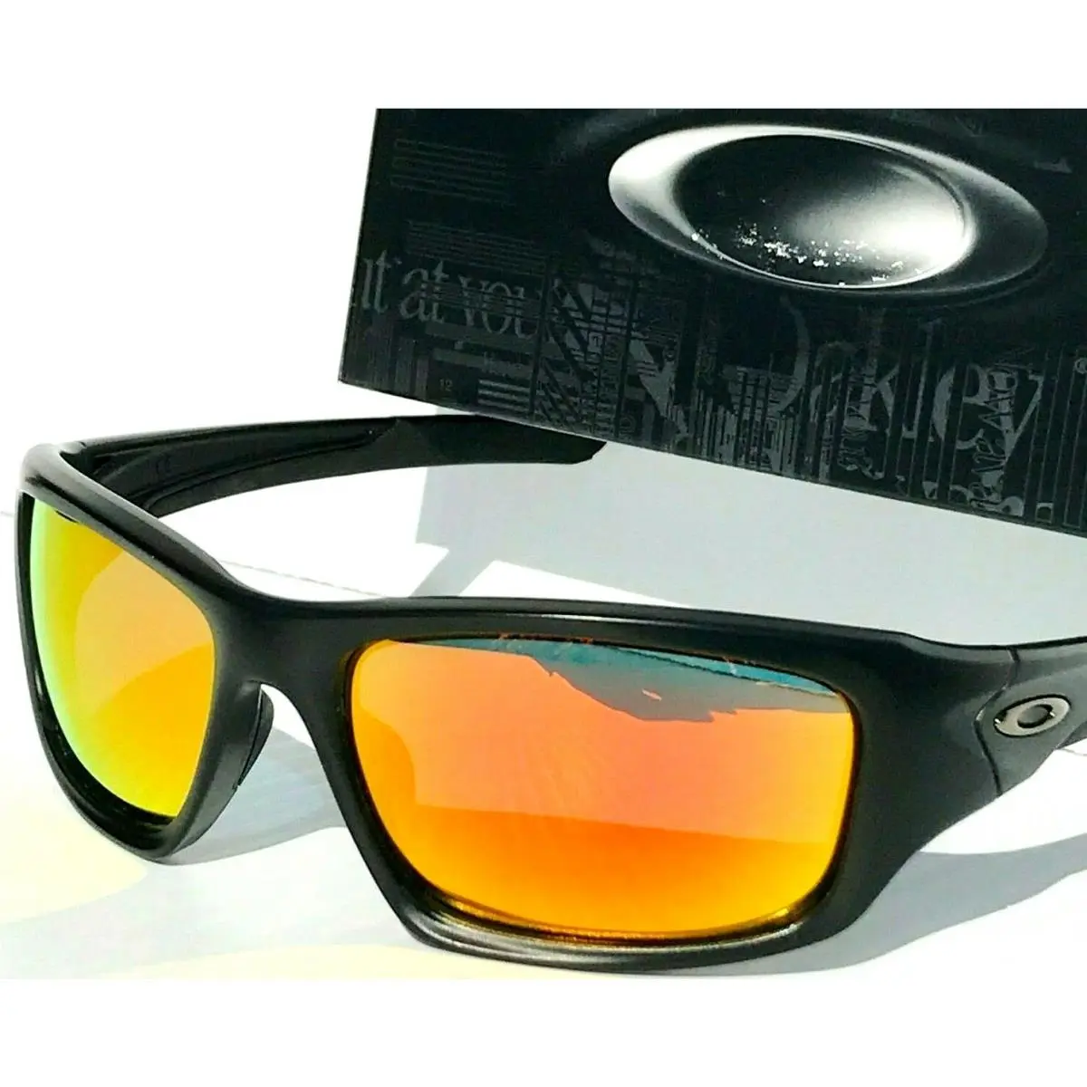 Oakley Valve Black Polarized Galaxy Ruby Mirror Sunglass 9236