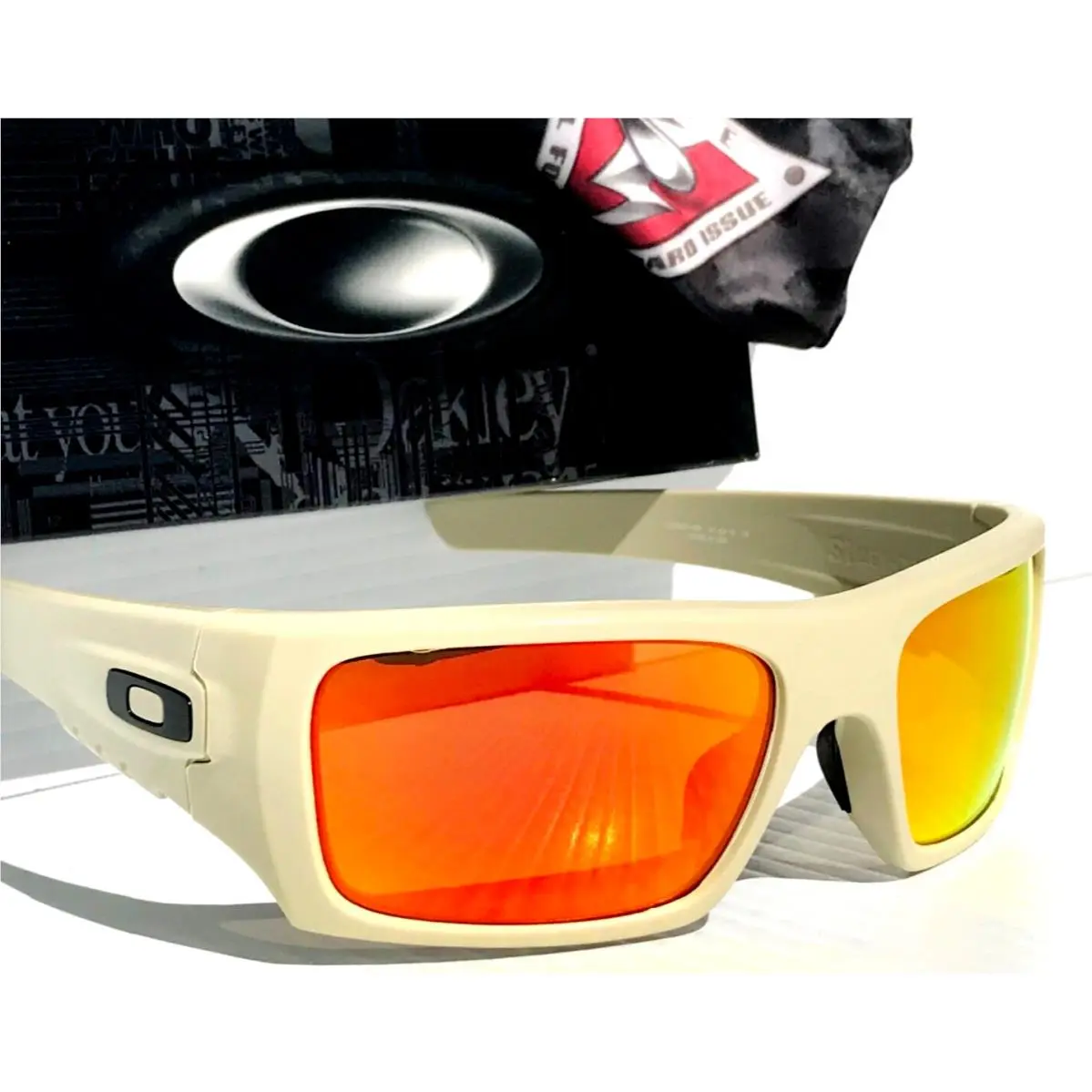 Oakley SI Ballistic Det Cord Desert Tan Polarized Galaxy Ruby Lens Sunglass 9253