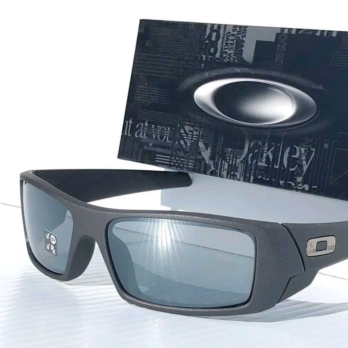 Oakley Gascan Bullet Cerakote Cobalt Polarized Black Iridium Sunglass 53-112