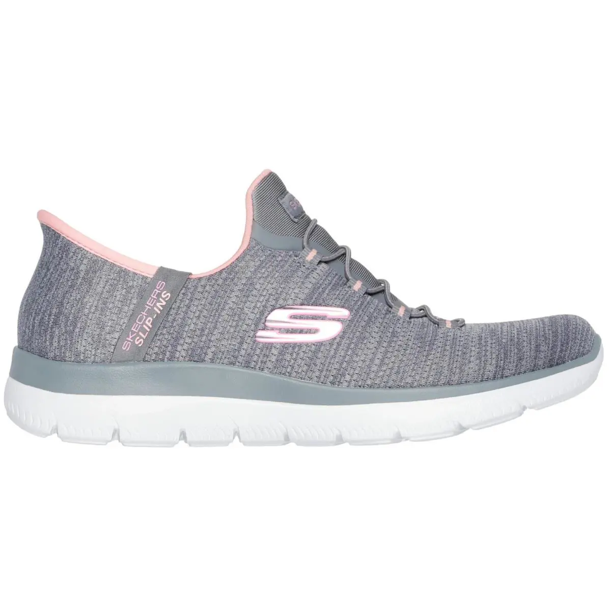 Skechers Women`s Slip-ins: Summits-everyday Set Sneaker Grey/coral Select Size - Grey/Coral