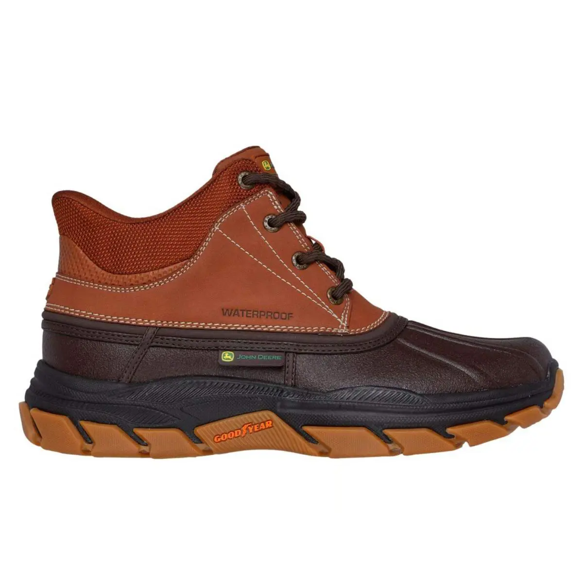 Skechers Men`s 256026 John Deere Respected Swamper Chocolate Black Work Shoes - Chocolate Black, Exterior: Chocolate Black