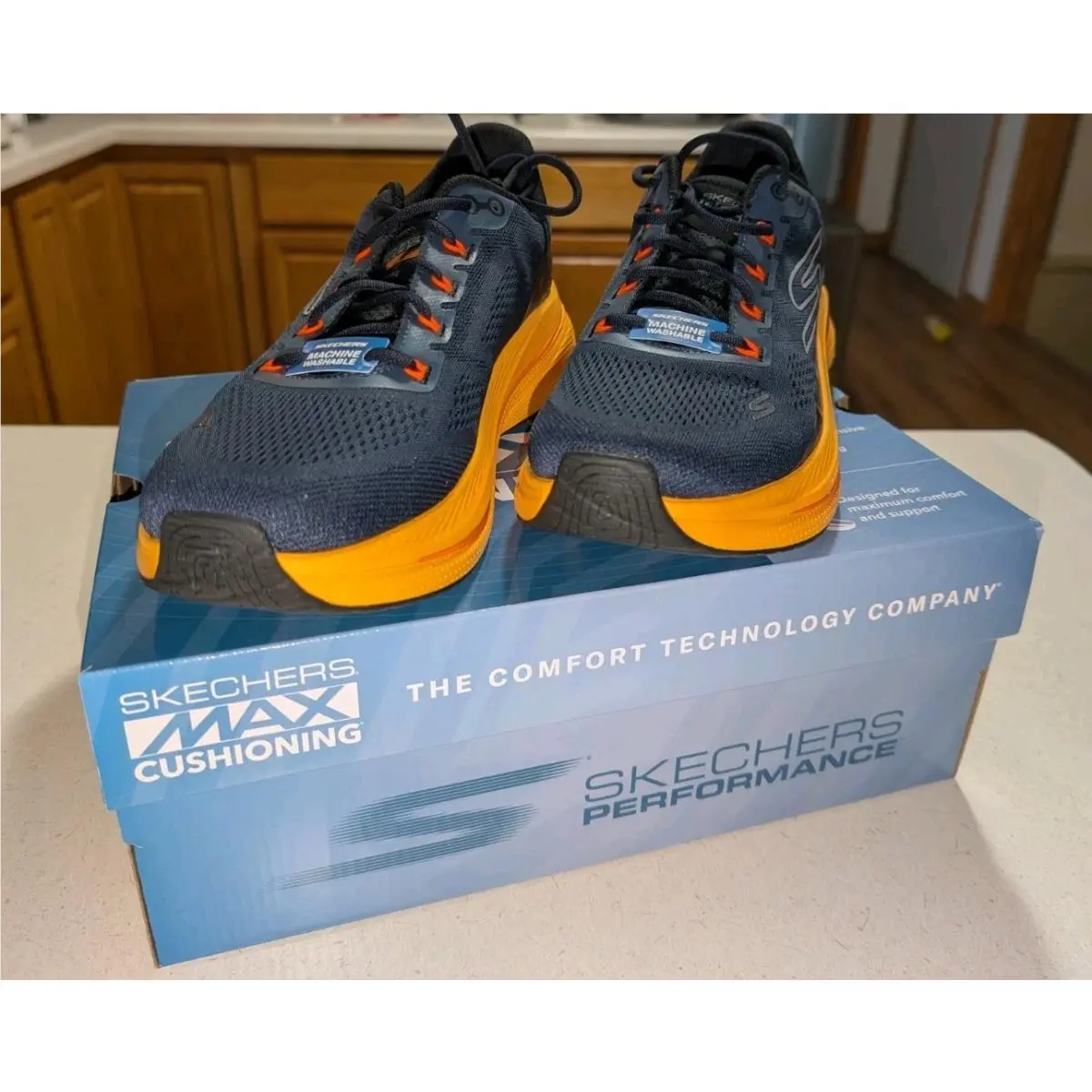 Skechers shoes - max cushioning propulsion - max cushioning propulsion - 220509 - Navy/Orange (UPC: 197976504455) 0