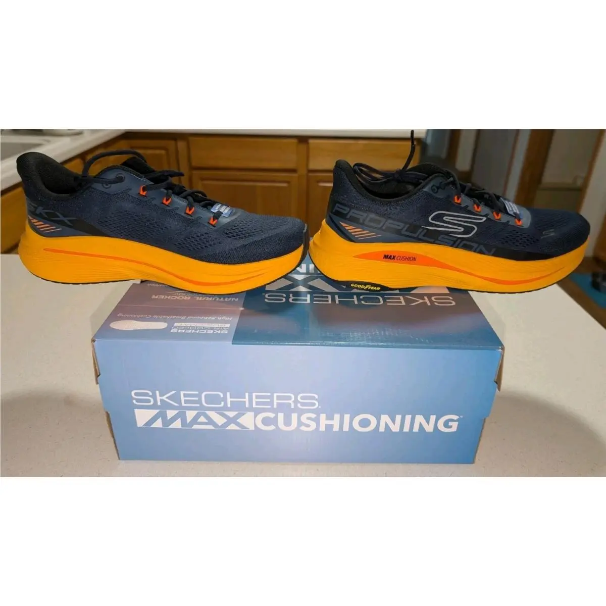 Skechers shoes - max cushioning propulsion - max cushioning propulsion - 220509 - Navy/Orange (UPC: 197976504455) 2