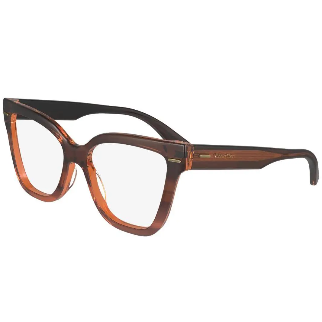 Calvin Klein CK-23543 240 Crystal Striped Brown Eyeglasses 54/17/140