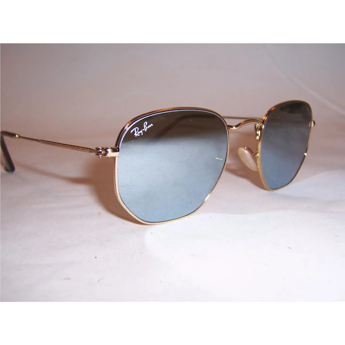 Ray Ban Hexagonal Sunglasses 3548N 001/30 Gold/grey Flash 51mm