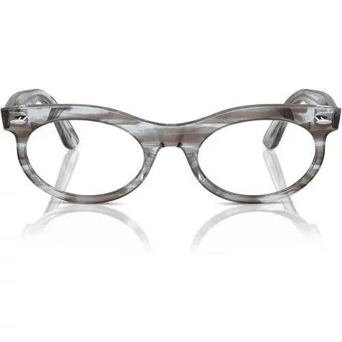 Ray-ban RX2242VF Wayfarer Oval Transparent Low Bridge Eyewear Frames 53-22-150 - Frame: Shiny Transparent Blue, Lens: Clear