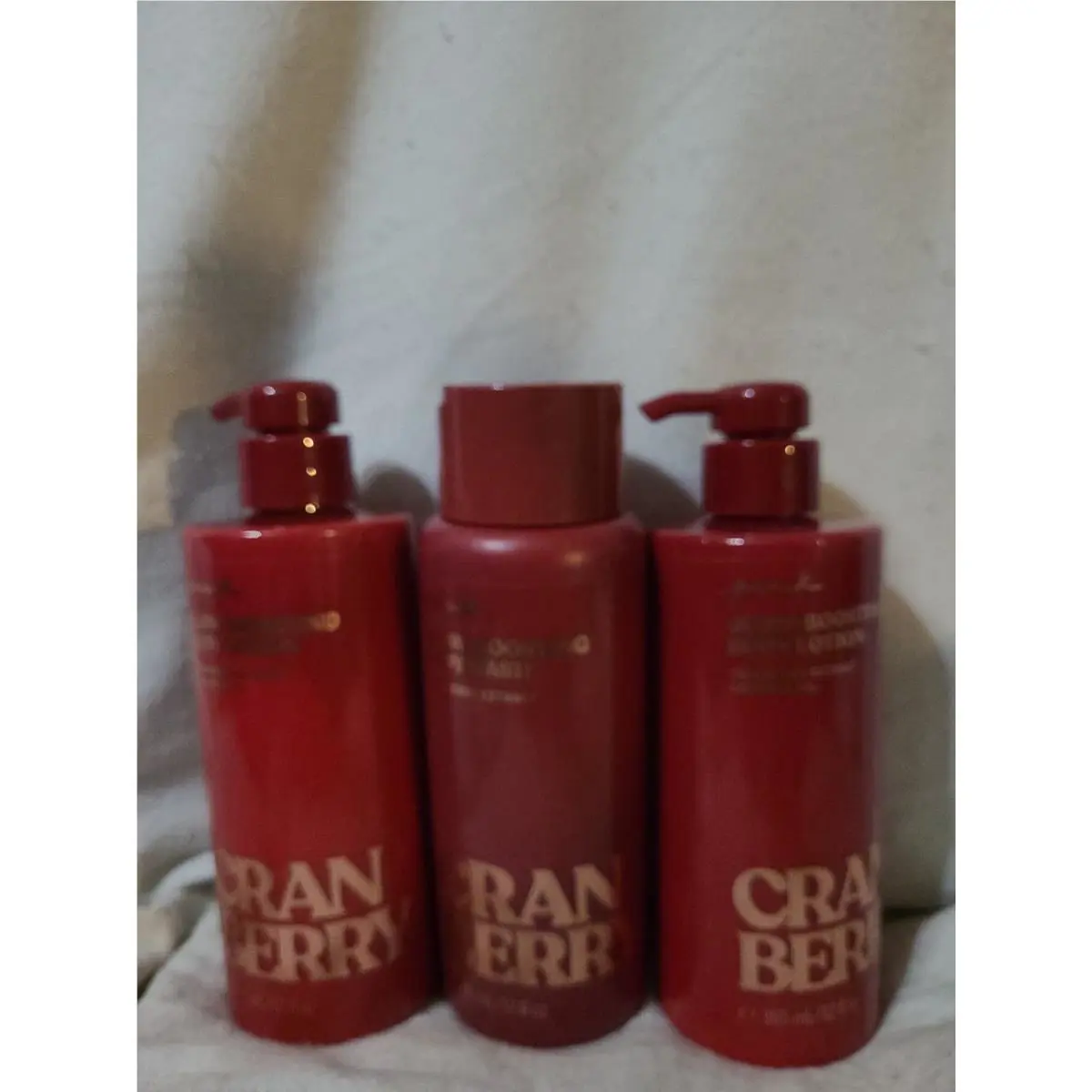 3 Pc Victoria’s Secret Pink Body Lotion Wash Glow Boosting Cranberry