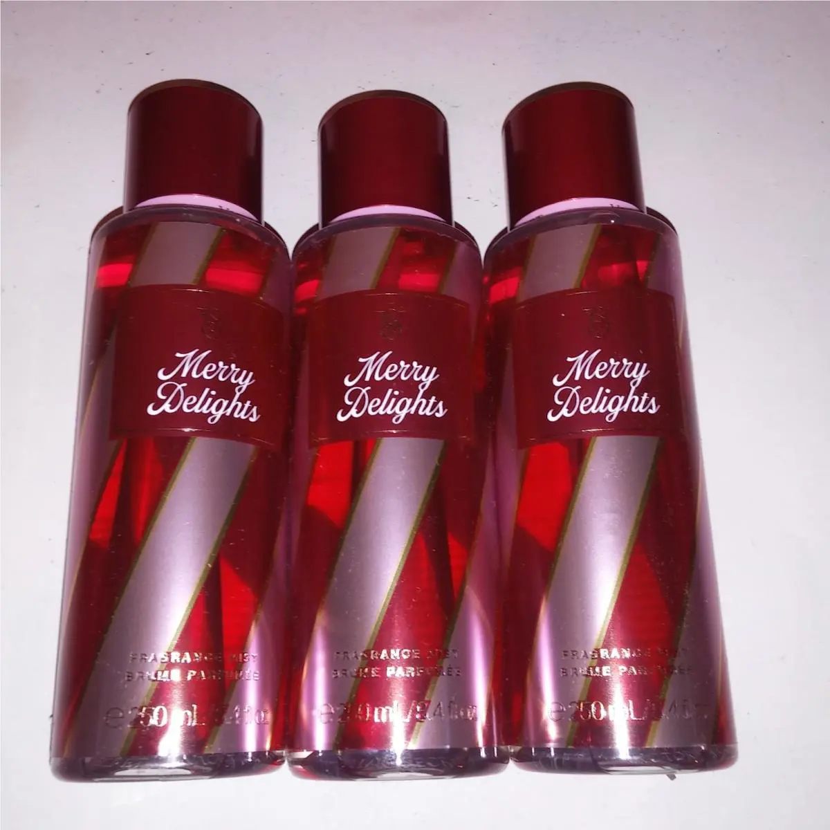 Set of 3 Victoria`s Secret Body Mist Fragrance Spray Merry Delights Gift Set