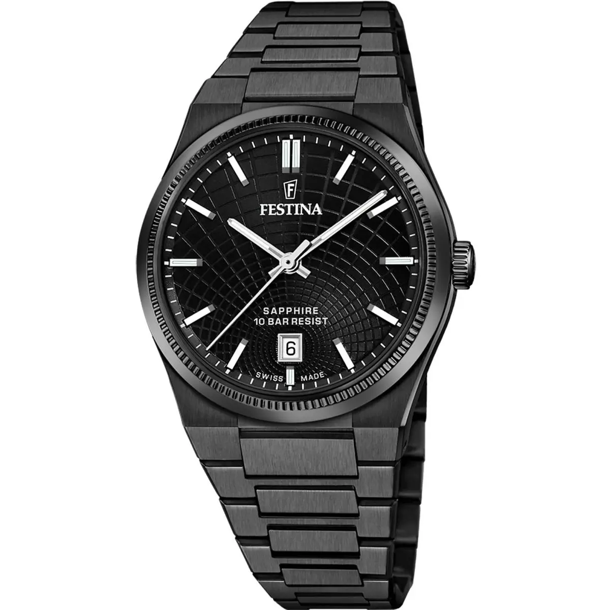 Rive Black / Stainless Steel Black Dial Wristwatch F20080-1 by Festina