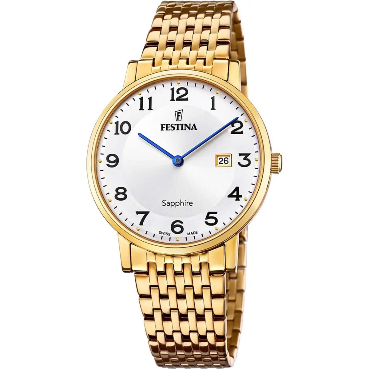 Swiss Swiss Made Stainless Steel 39mm Quartz Gold Wristwatch F20020-4 by Festina