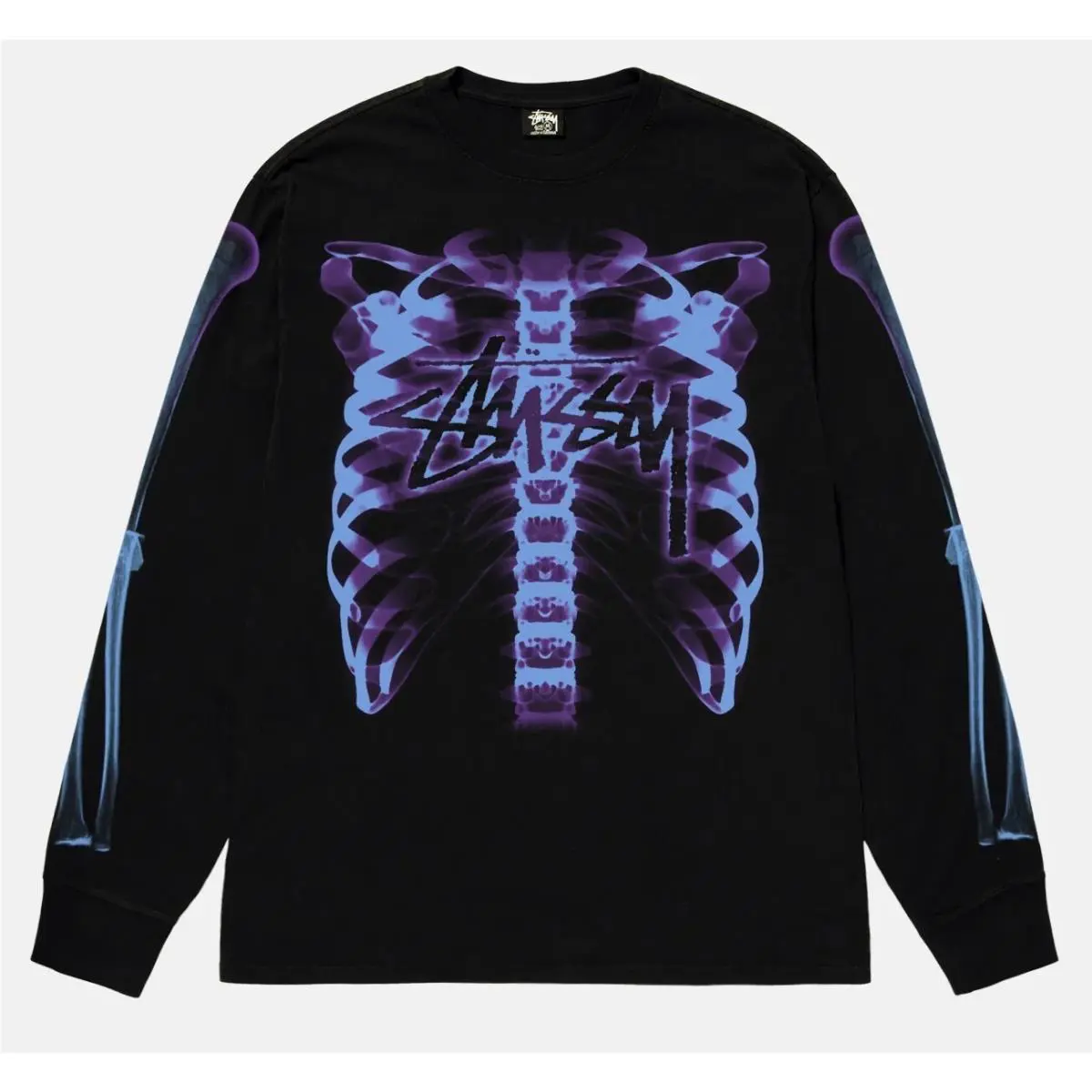Stussy Rib Cage 3M Long Sleeve Tee T-shirt Black Mens Large