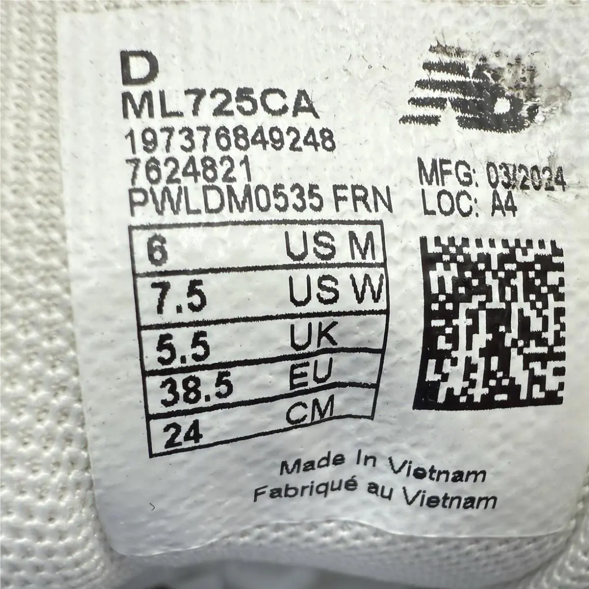 New Balance shoes - New Balance 725 - ML725CA - White (UPC: 197376849248) 0