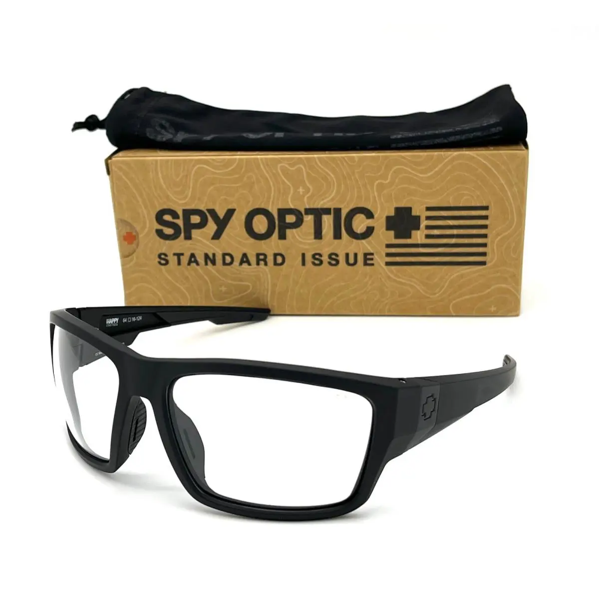 Spy Dirty MO Tech Sosi Ansi Matte Black / Clear 64mm Sunglasses - Frame: Matte Black, Lens: Clear