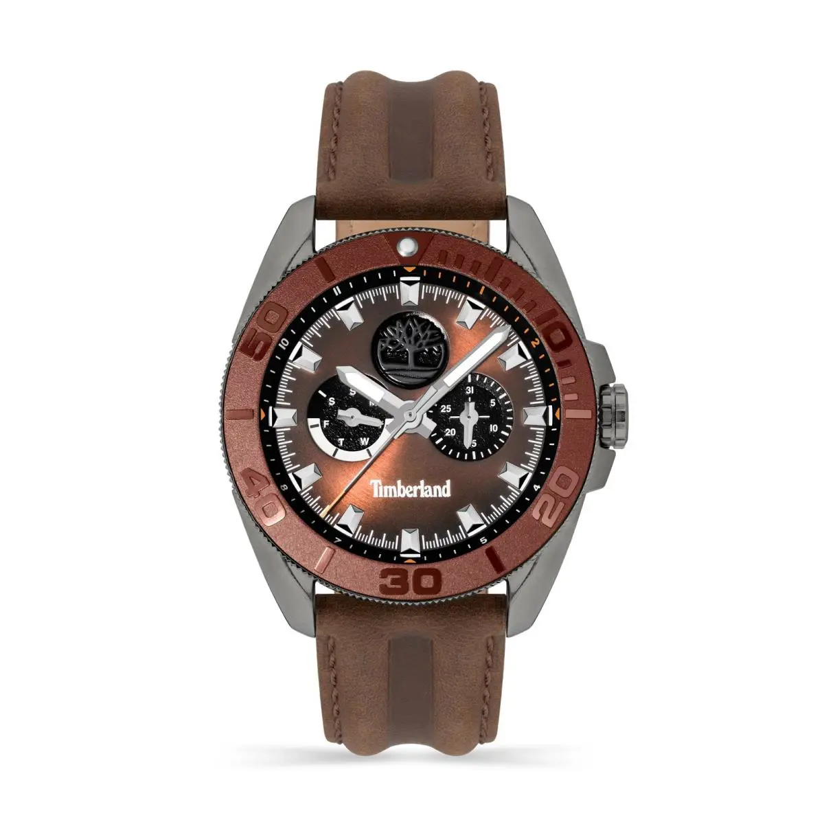 Timberland Fairhill Quartz Brown Men`s Watch with Brown Leather TDWGFf2200902