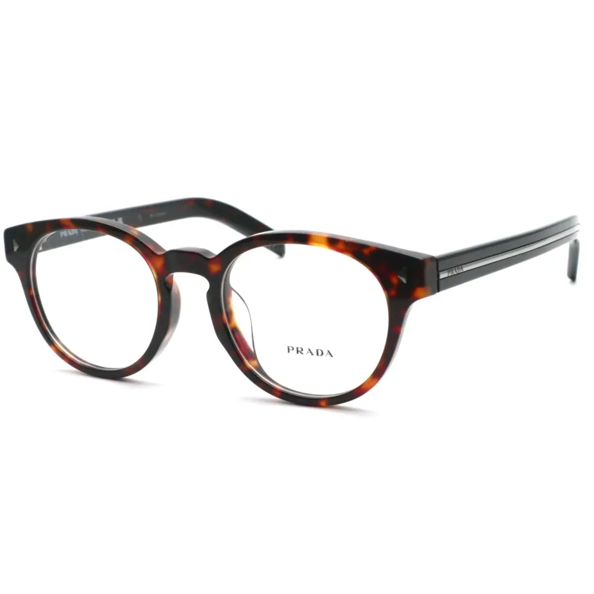 Prada Eyeglasses Vpr A14 17N-1O1 50-21 145 Round Havana Tortoise Frames