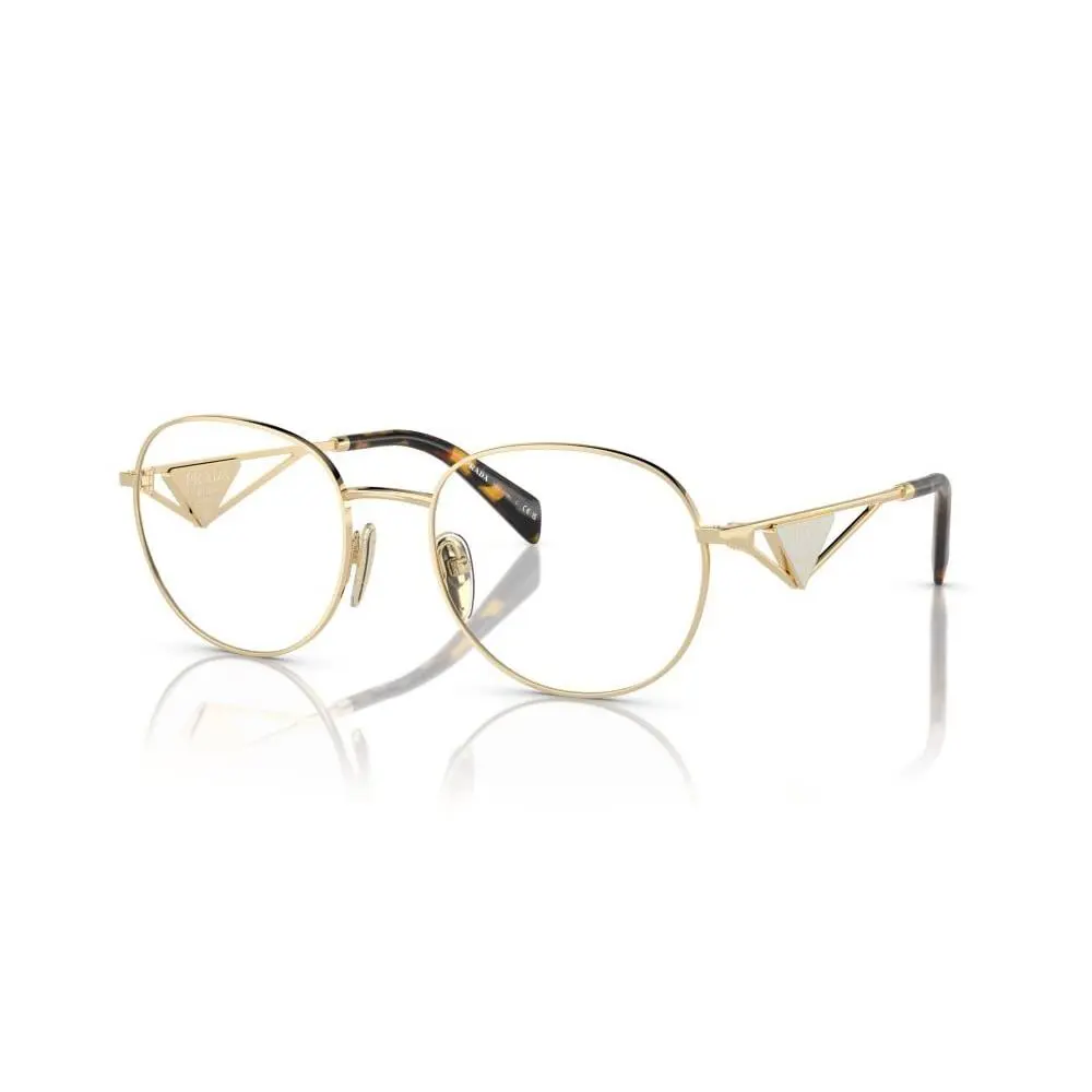 Prada PRA50V ZVN101 Eyeglasses Pale Gold Frame Demo Lens 52mm