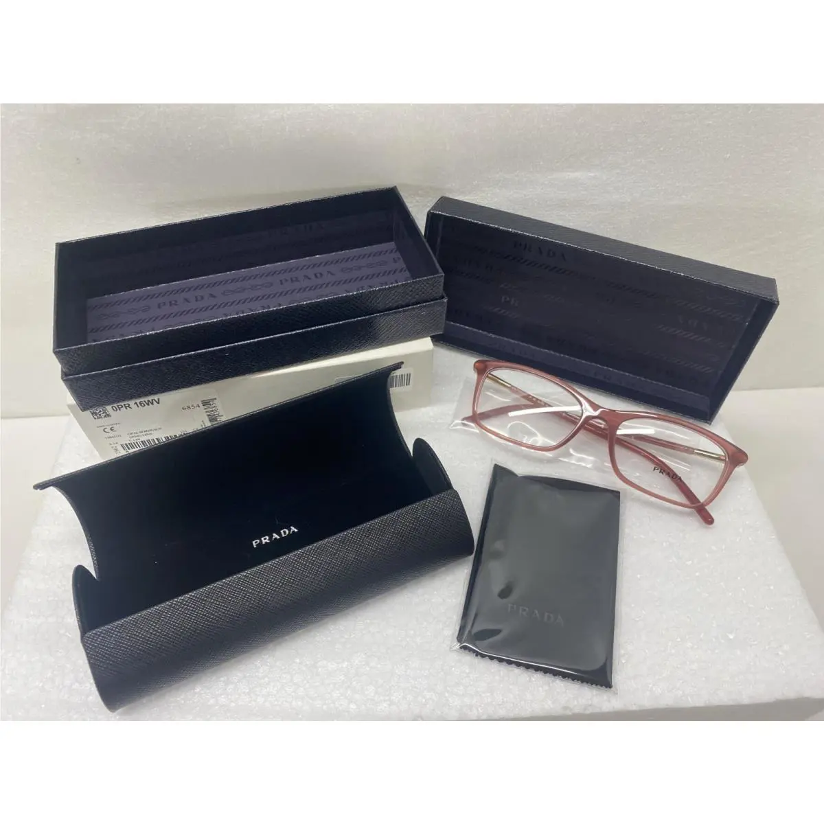 Prada Journal 0PR-16WV Women’s Opal Bordeaux Glasses with Demo Lens. New