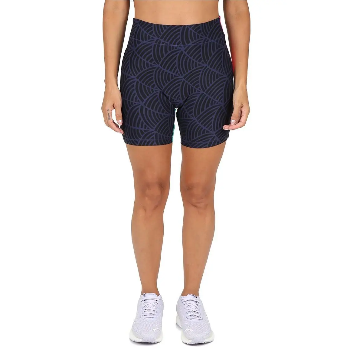 Puma Lemlem Bike Shorts Womens Large Black Stretch Elastic Waist Athletic RED701