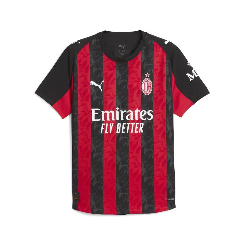 Puma Ac Milan Home Crew Neck Short Sleeve Jersey Mens Black 77996101