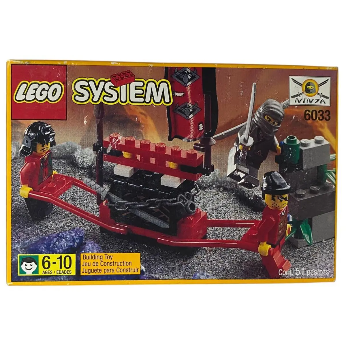 Lego 6033 Ninja Treasure Transport Vintage 1998 Set 51 Pcs 3 Minifigs Read