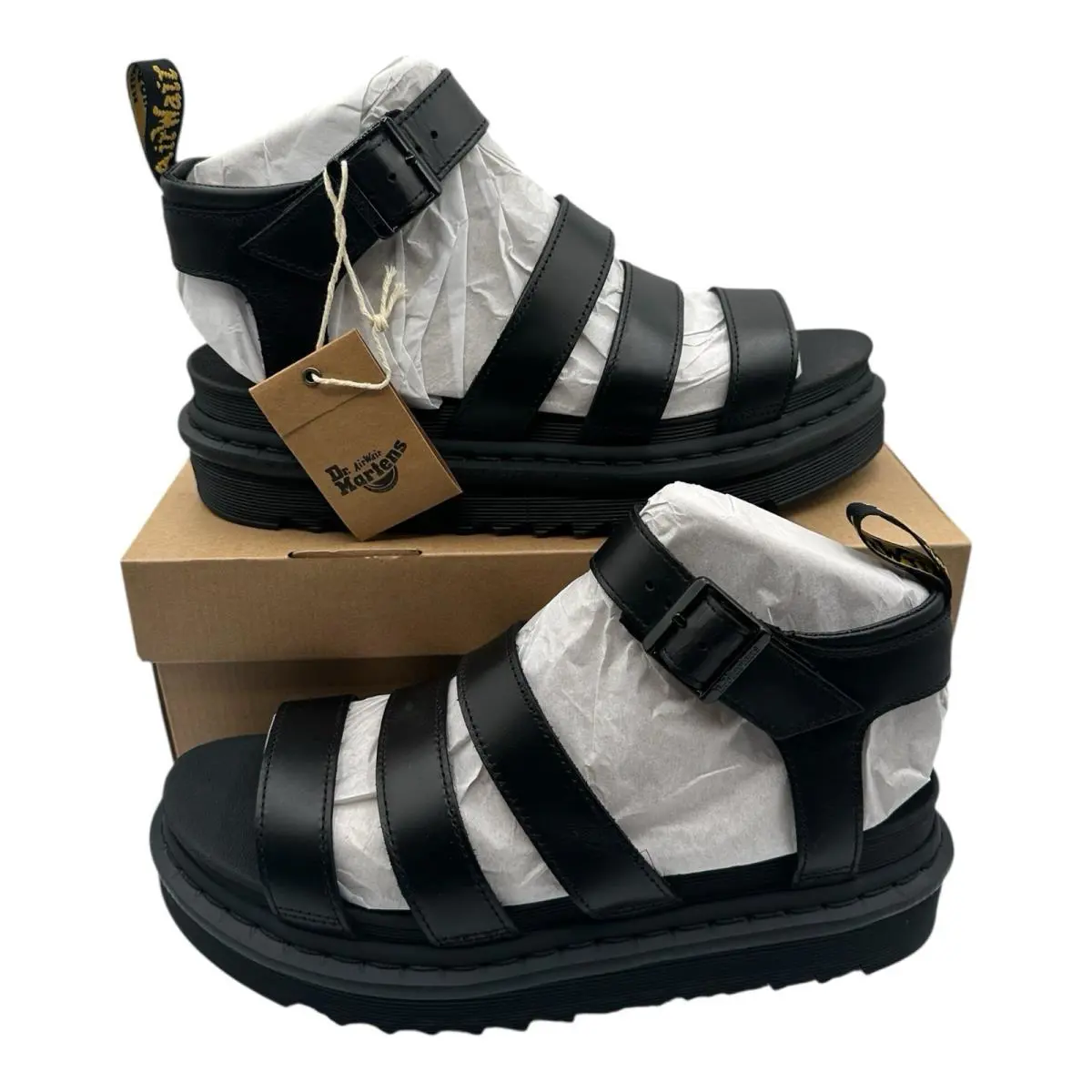 Dr Martens Blaire Sandals Womens Sz 10 Black Brando Leather Doc 24191001