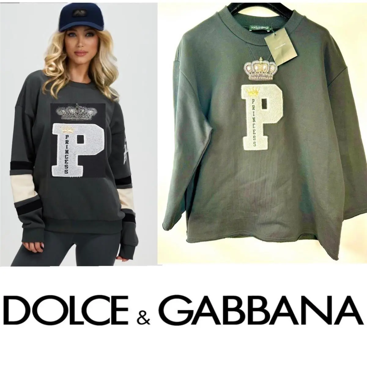 Dolce Gabbana Sweatshirt Sweater D G Taylor Sequins Dress 6 8 42 44 S M L