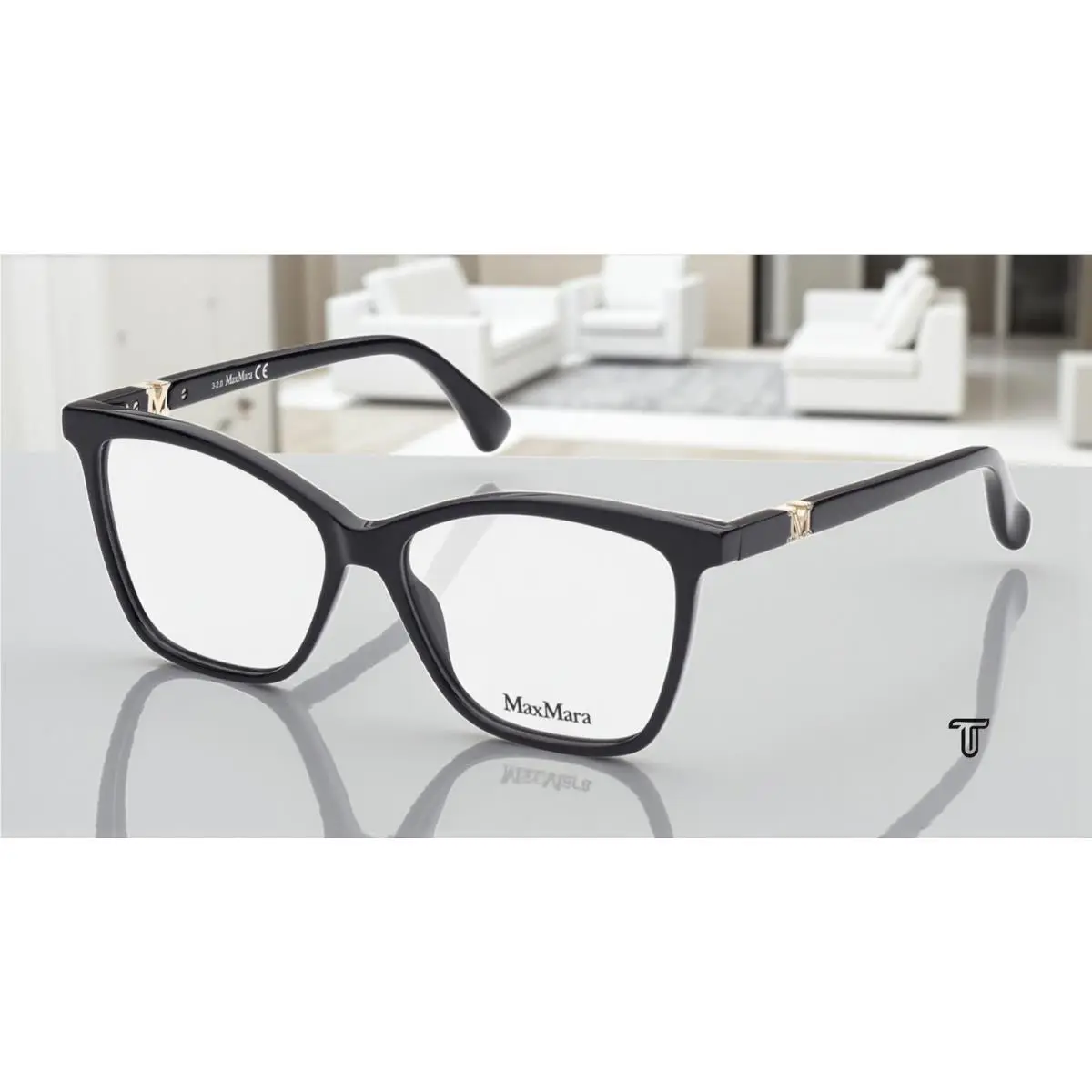 Maxmara MM5017 001 Plastic Shiny Black 53 mm Women`s Eyeglasses