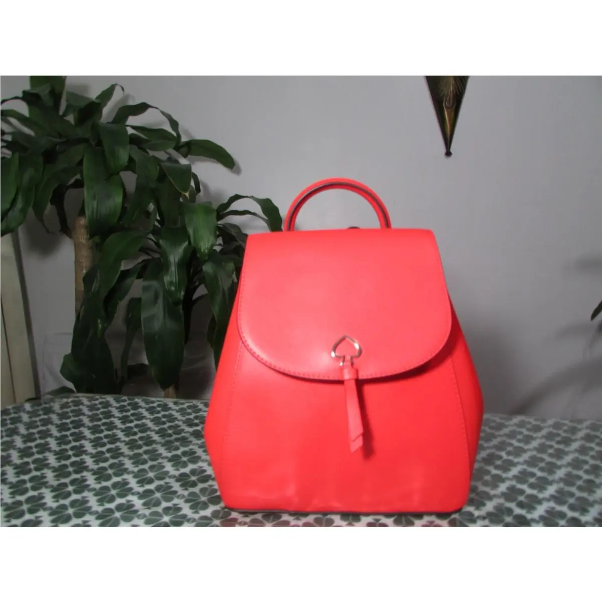 Leather Adel Medium Flap Backpack WKRU6412 Geranium by Kate Spade