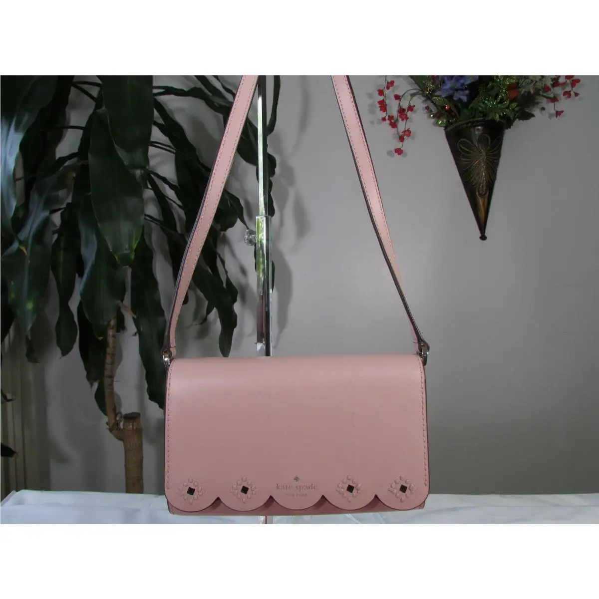 Kate Spade Magnolia Street Eyelet Addison Crossbody Warm Vellum Blush