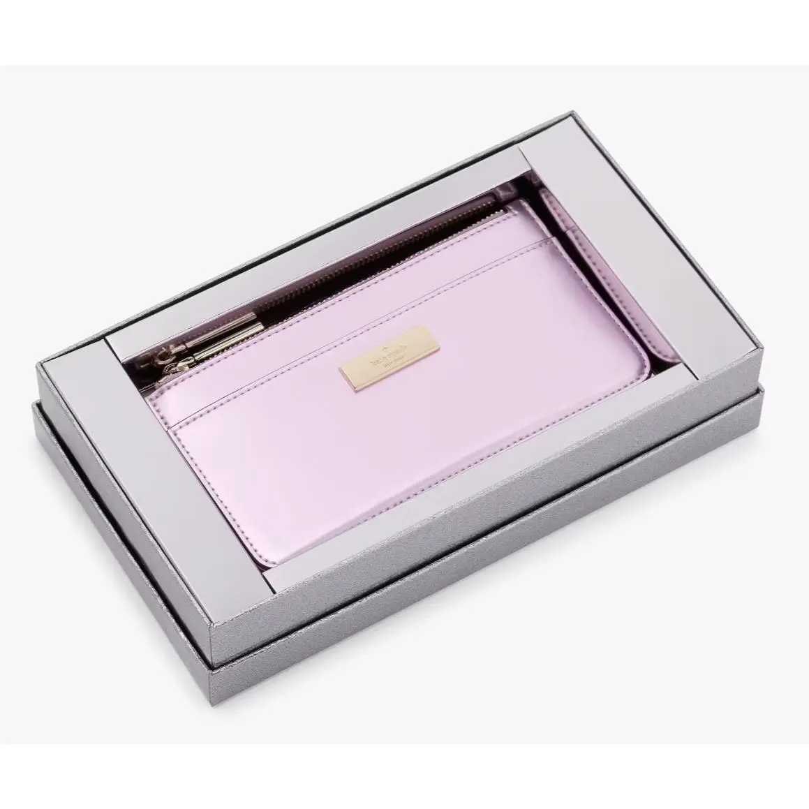Kate Spade Kenzie Boxed Patent Large Slim Cardholder Pink Wallet KJ013