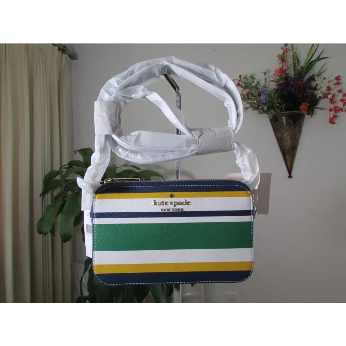 Kate Spade Staci Maritime Stripe Double Zip Small Crossbody Multi WLR00428