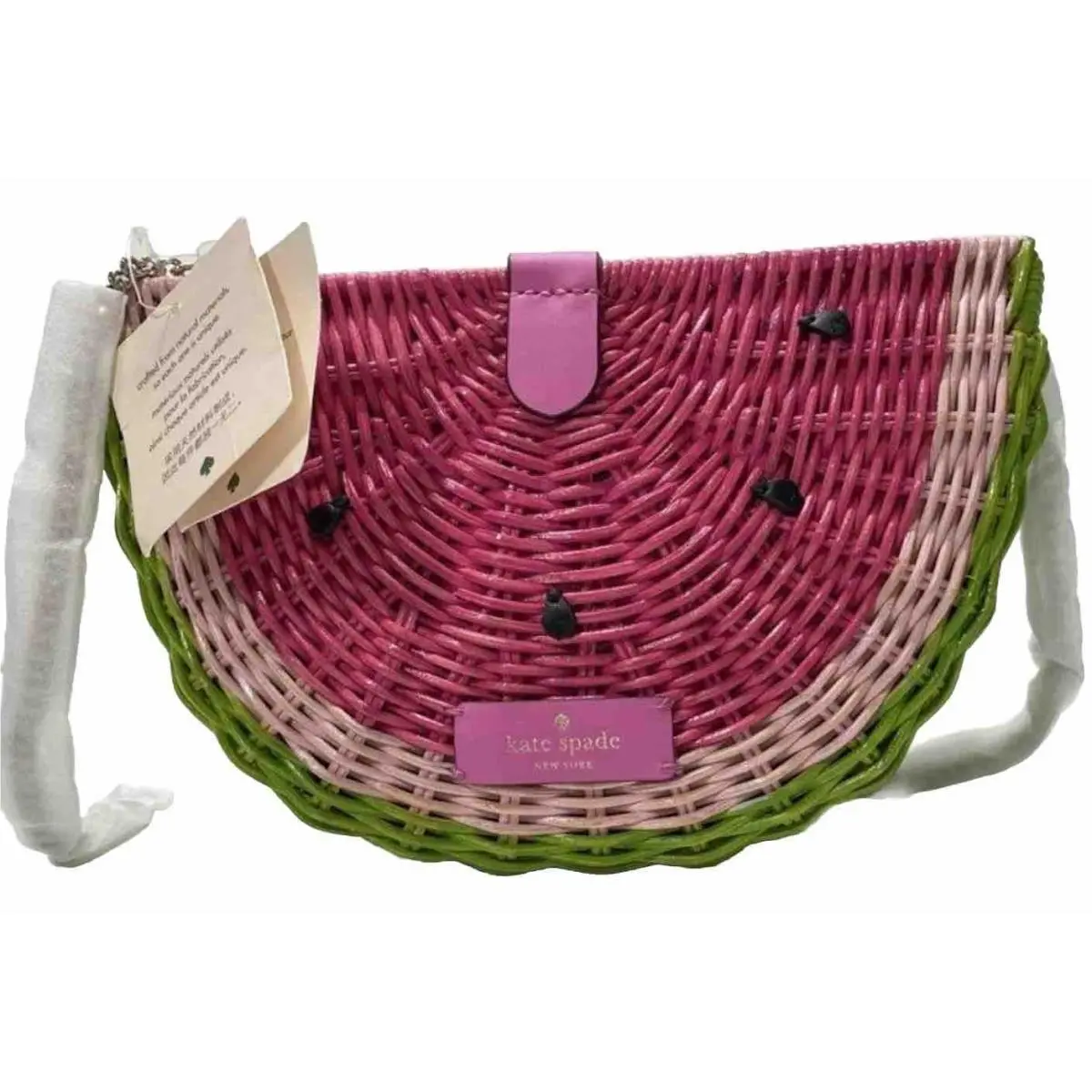 Kate Spade Wicker Watermelon Bag Picnic Perfect Novelty Crossbody Travel