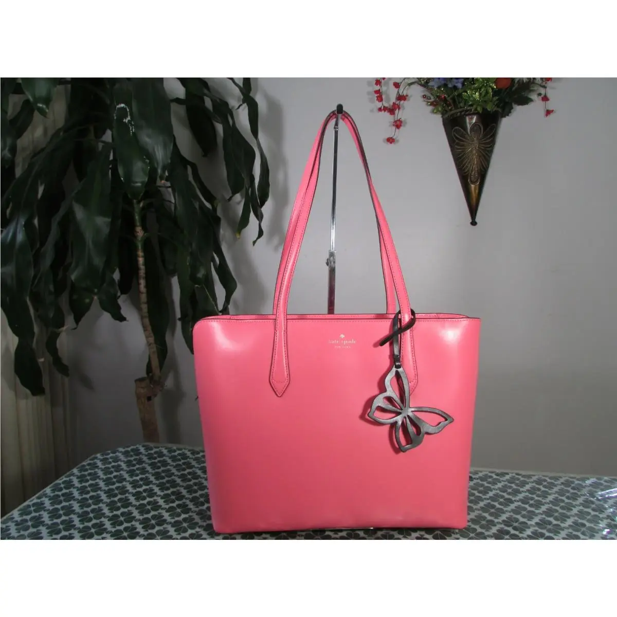Kate Spade Smooth Leather Marlee Tote Bag Garden Pink