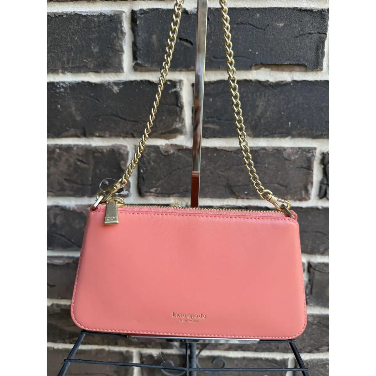 Kate Spade Grace Pochette Shoulder Bag Pink Moon Leather