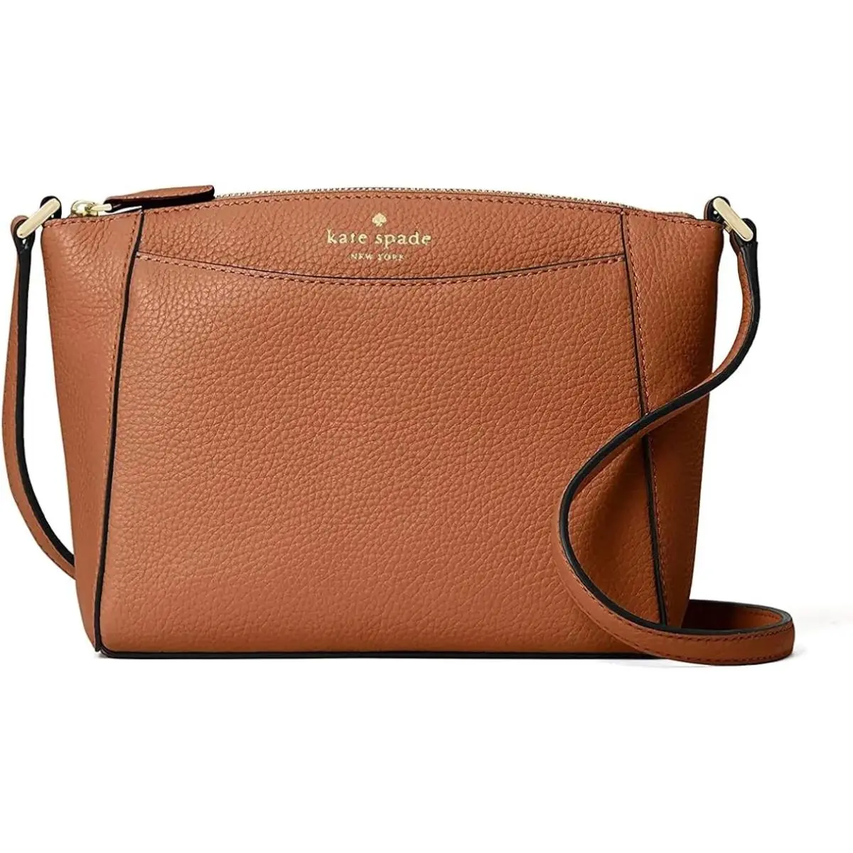 New Kate Spade Monica Pebbled Leather Crossbody Warm Gingerbread