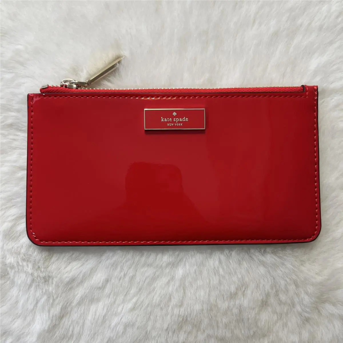 New Kate Spade Bridget Large Slim Card Holder Wallet Bright Red